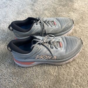 Hoka One One Bondi 7 Shoes Women's Size 10.5 Blue/Pink Running Sneakers